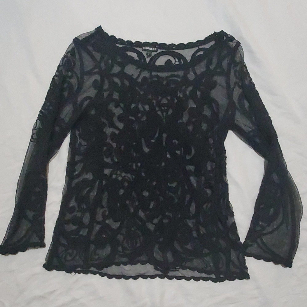 Sheer lace long sleeve